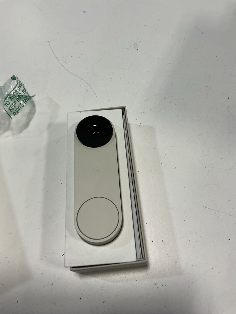 Condition photo showing New/Like New for google nest doorbell (wired, 3rd gen) - 2k video and gemini, live view, night vision, 2-way audio - works with google home - 2025 model - linen
