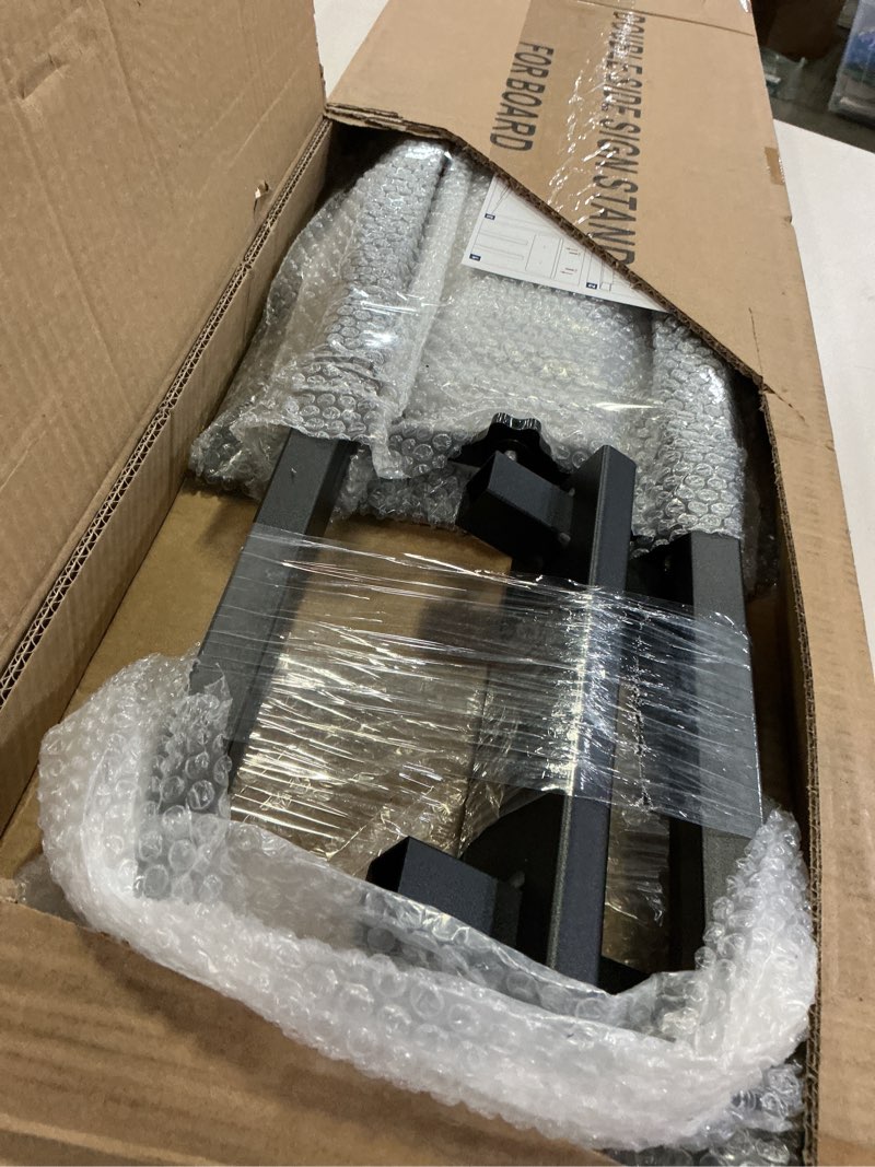 Condition photo showing Good Condition for 2PACK Poster Stand Adjustable Poster Holder Stand, Foam Board Stand for Display, Heavy Duty Pedestal Sign Holder, Metal Stand for Display Board Up to 83" Double-Pole Poster Stand 2 Pack