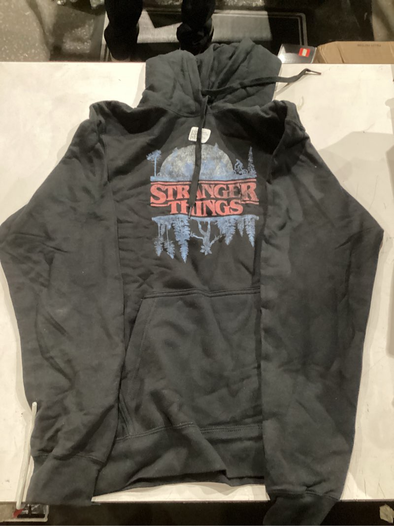 Condition photo showing Good Condition for stranger things blue gradient shadow upside down logo pullover hoodie