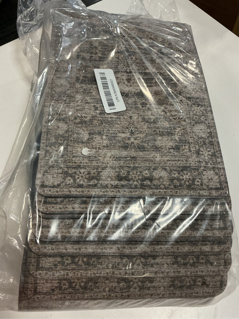 Condition photo showing Good Condition for OJIA Stair Treads Non-Slip Matching Mat for Wooden Steps, Square Capet Stair Treads Rubber Backing Stair Runner Anti-Slip Stair Landing Mat 31x31 Inch Stair Rugs Carpet for Stairs 2'7" x 2'7" Beige 1