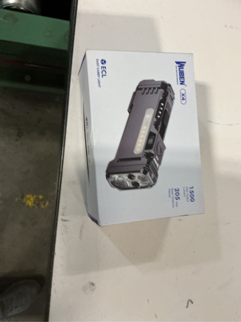 Condition photo showing New/Like New for WUBEN X4 EDC Rechargeable Flashlight with RGB Light, 1500 Lumens Mini Flashlight with Tactical Switch and Magnetic, IP68 Portable Pocket Clip USB C Flash Light for Camping, Checking, Emergencies Black