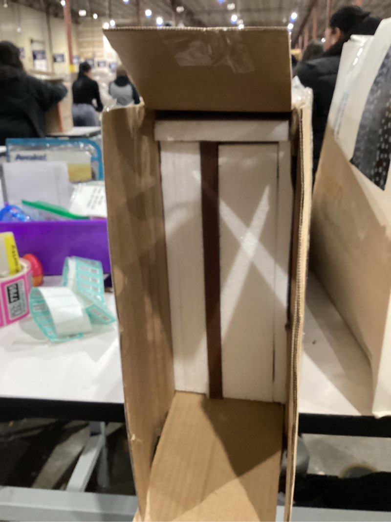 Condition photo showing New/Like New for ChooChoo Farmhouse End Table, Narrow Side Table, Slim End Table with Storage Shelf for Small Spaces, Rustic Nightstand, for Living Room, Bedroom Walnut Walnut 1 Pack