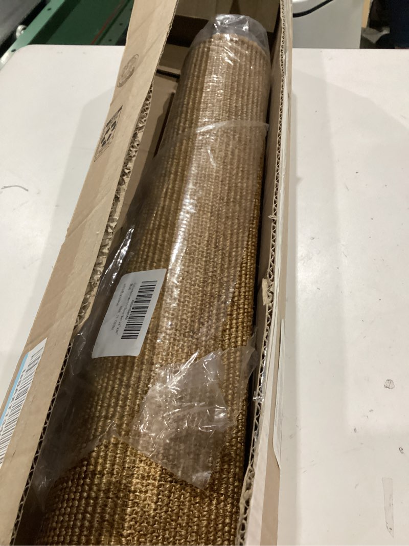 Condition photo showing Good Condition for color&geometry handwoven jute entry rug - natural textured front door mat 24"x36", non-slip durable & eco-friendly doormat for high-traffic entrance, rustic farmhouse welcome mat, sisal brown sisal brown 24"x36"