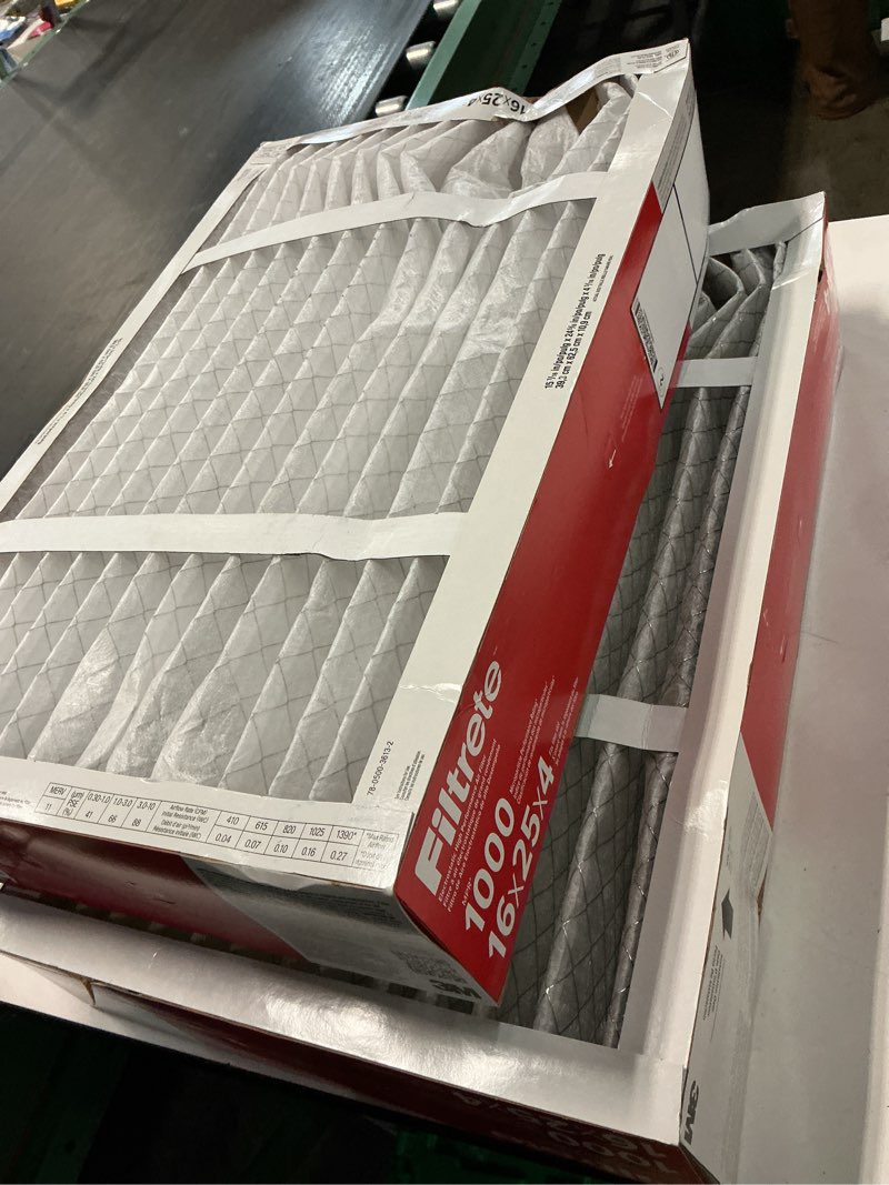 Condition photo showing As Is for  filtrete 16 x 25 x 4 merv 11 1000 mpr allergen defense electrostatic pleated air filter 2 - adp01-2ct  2pcs 