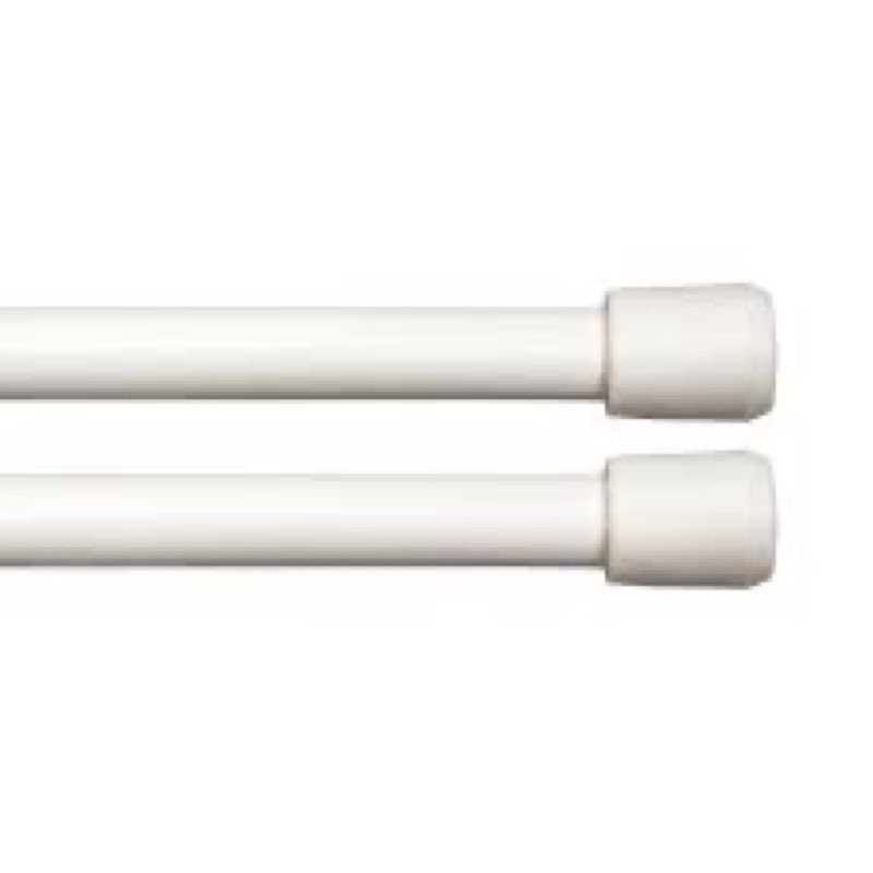 Wayfair Basics Bryd Spring Tension Rod, Adjustable Length, 7/16" Dia. Steel Tube Size: 28" - 48", Color: White