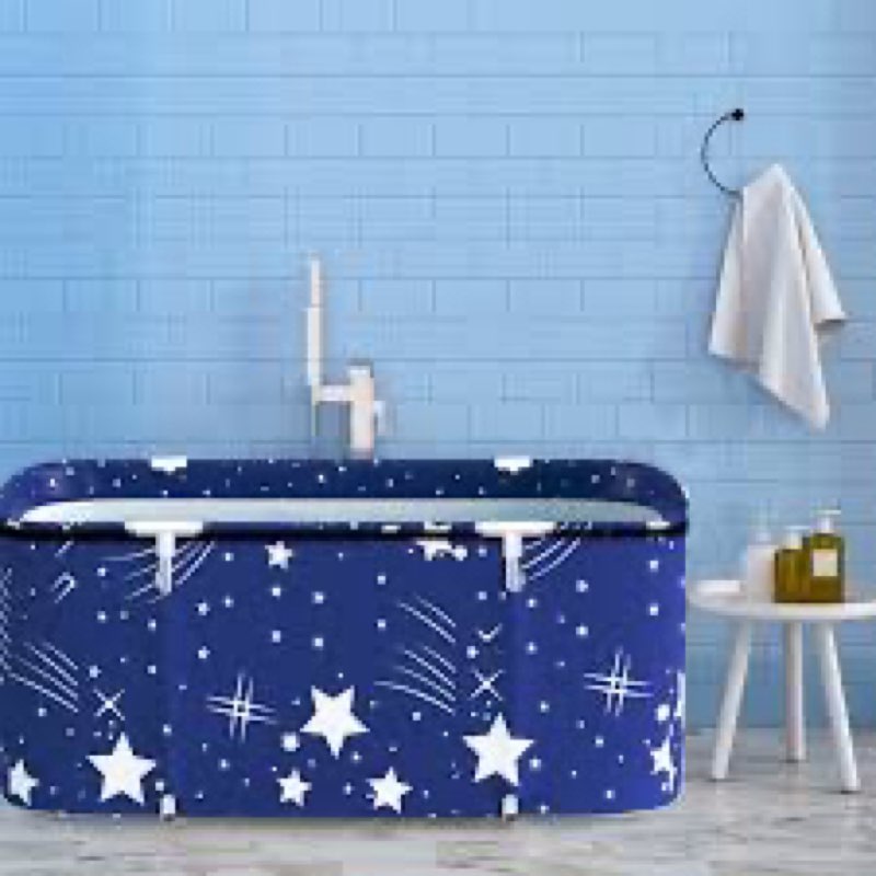  Foldable Bathtub Portable Soaki... Tub for Shower Stall (Blue Sky) HJ1105-1(L-Blue Sky) 