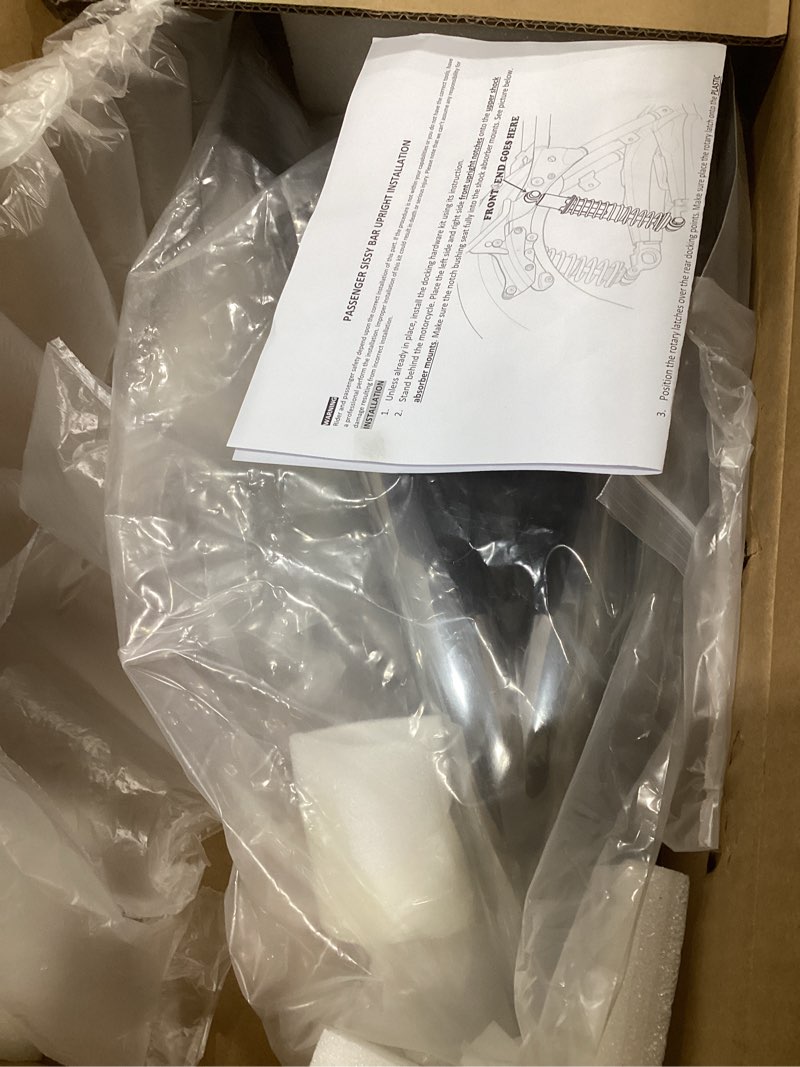 Condition photo showing New/Like New for YHMOTO Detachable Sissy Bar Passenger Backrest 22" Inch Rear Pad Fit for Harley Touring Models 2009-2025 Road King Ultra CVO Limited Street Glide Road Glide Electra Glide (Chrome) Chrome Sissy Bar