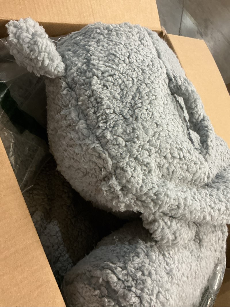 Condition photo showing As Is for toddler chair,sherpa bear kids chair,toddler couch fold out,children reading chair,flip out kids couch,toddler sofa convertible for age 1-3(grey bear) light grey