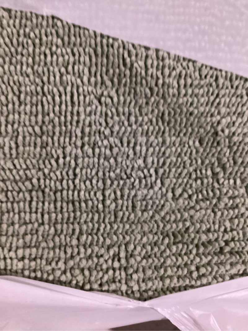 Condition photo showing Good Condition for OLANLY Thick Memory Foam Bath Mat Rug 36x24, Extra Soft Absorbent Bathroom Rug, Quick Dry Bath Mats, Non-Slip, Machine Washable Carpet for Bathroom, Tub and Shower, Home Decor Accessories, Sage Green Sage Green Rectangular 36" x 24"