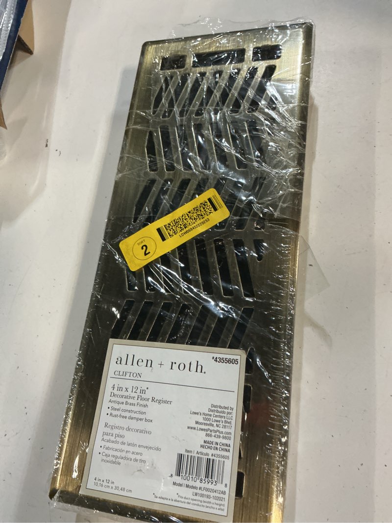 Condition photo showing Good Condition for allen + roth 4in x 12in decorative floor register 