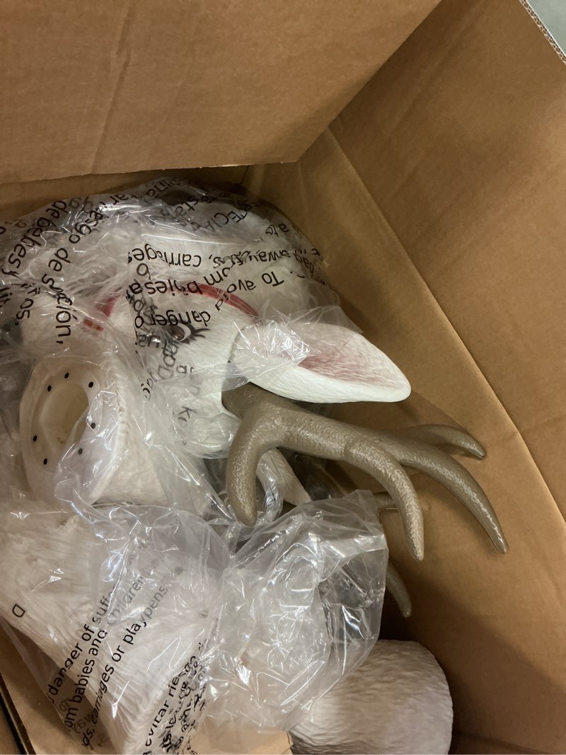 Condition photo showing Good Condition for 1k+ bought last week Holiday Living 4.25-ft LED White Reindeer Animatronic Christmas Decoration