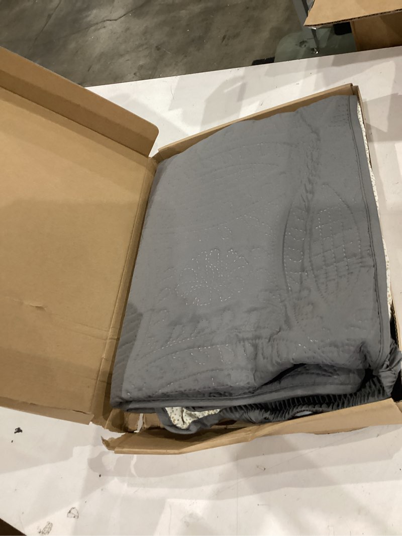 Condition photo showing As Is for gray recliner chair covers, quilted décor water-repellent medium lazy boy chair covers, pet friendly recliner cover for dogs cats, washable couch cover (recliner 26", cool gray) cool gray medium recliner 26"