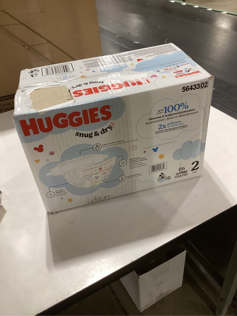 Condition photo showing New/Like New for Huggies Snug & Dry Disposable Diapers - Super Pack - Size 2 - 116ct
