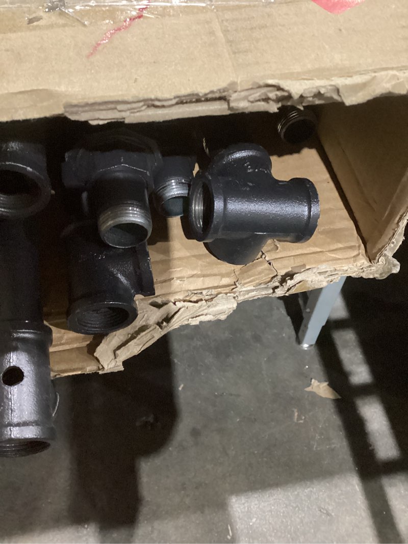 Condition photo showing As Is for Industrial Pipe Black Clothing Racks Wall Mounted, Rustic Industrial Pipe Clothes Rack Design - Stylish & Heavy Duty Corner Garment Racks, Perfect for Home or Retail Display 6Rod-111.8"W Black