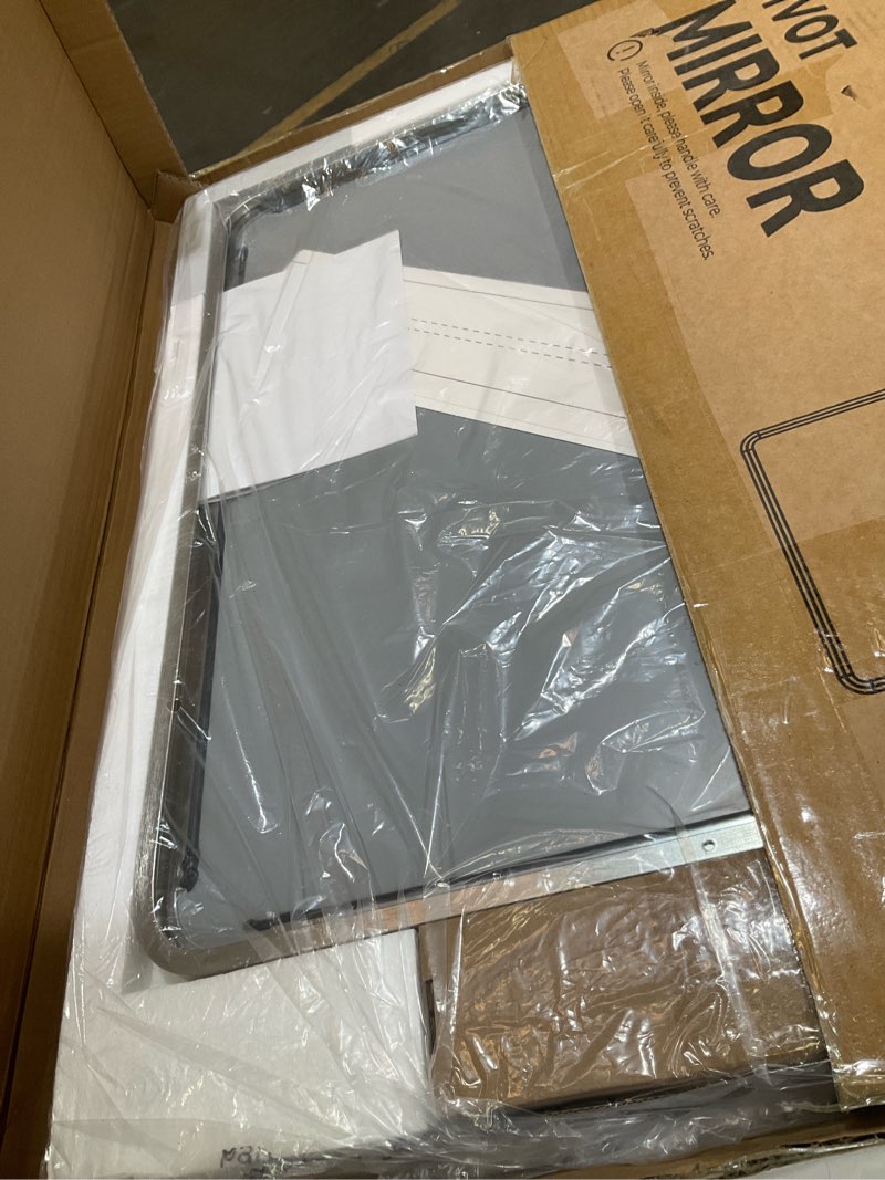 tetote brushed nickel pivot mirror for bathroom 20 x 24 pivoting tilt rectangle beveled mirror, farm