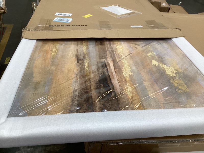 Condition photo showing Good Condition for gold abstract wall art decor neutral canvas pictures wooden framed wall decor colorful art prints for living room dining room bedroom 24x48 inch 48"l x 24"w framed