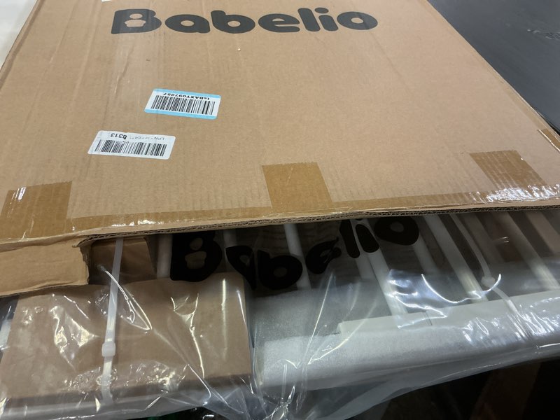 Condition photo showing Good Condition for BABELIO Safety Gate Door Fits for Stairs, Narrow and Wide Doorways with Auto Close, Easy Install, No Drilling, Pressure Mounted for Baby, Child, Pets, Dog/Puppy, 26''-40'', White White 30"Tall 26"-40" Wide