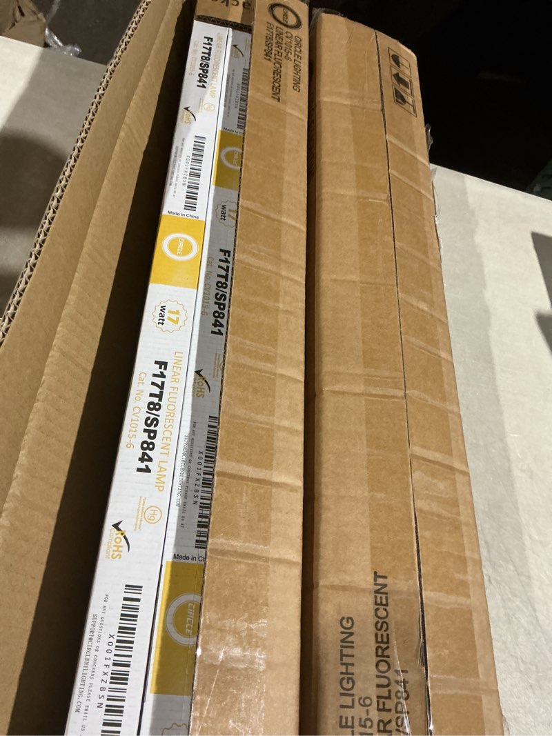 Condition photo showing Good Condition for circle (6 pack) f17t8/841 17w 24 inch t8 fluorescent tube light bulb, 4100k cool white, medium bi-pin (g13) base, 17 watt t8 light bulbs 6 count (pack of 1) 4100k, cool white