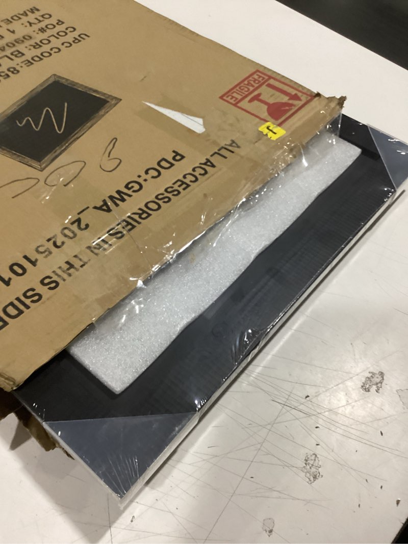 Condition photo showing As Is for hbcy creations rustic black magnetic wall chalkboard, large size 18" x 24", framed chalkboard - decorative magnet board great for kitchen decor, weddings, restaurant menus and more! … (18" x 24")… 3 - black 18 x 24 inch