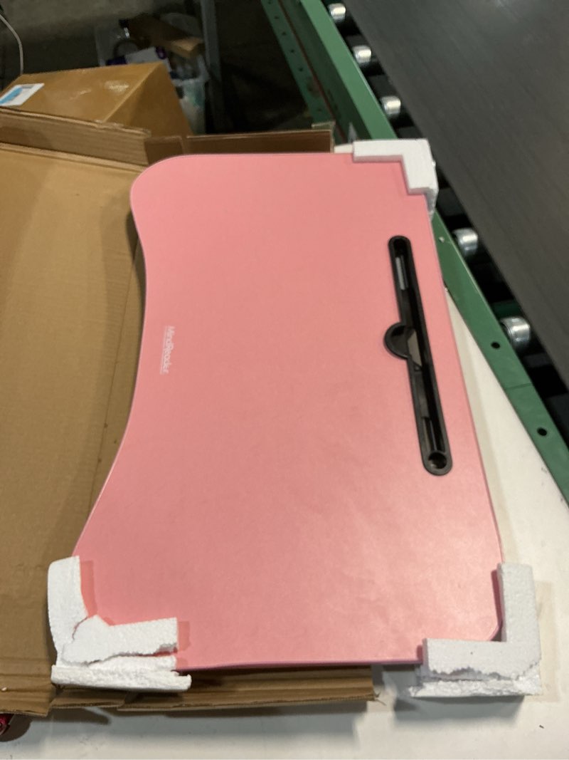 Condition photo showing New/Like New for Mind Reader Lap Desk Laptop Stand, Bed Tray, Folding Legs, Couch Table, Portable, MDF, 23.25" L x 13.75" W x 10.5" H, Pink
