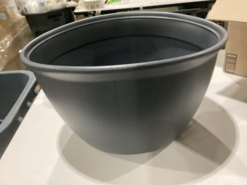 Condition photo showing New/Like New for mighty tuff decorative garden hose storage pot, durable holder, stylish hose storage for 100 foot standard hose or 300 foot retractable hose