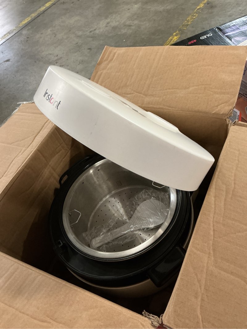 Condition photo showing As Is for Instant Pot 20-Cup Rice Cooker, Rice and Grain Multi-Cooker with Carb Reducing Technology without Compromising Taste or Texture, From the Makers of Instant Pot, Includes 8 Cooking Presets