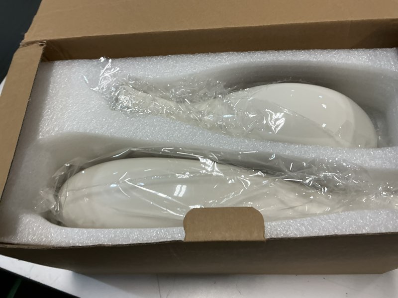 Condition photo showing New/Like New for White and Gold Vase Ceramic White Vases Home Decor,Modern Minimalist Circle with Hole Decorative Vase, Hollow Ellipse Flower vases for Bookshelf, Fireplace Mantle, Centerpieces,Farmhouse,Rustic Décor