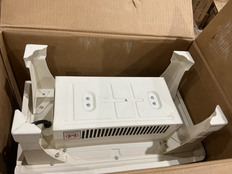 Condition photo showing As Is for turbro suburbs 20 in. electric fireplace infrared heater w/crackling sound, freestanding fireplace stove w/realistic flame effect, csa certified overheating protection, easy to assemble, 1400w ivory