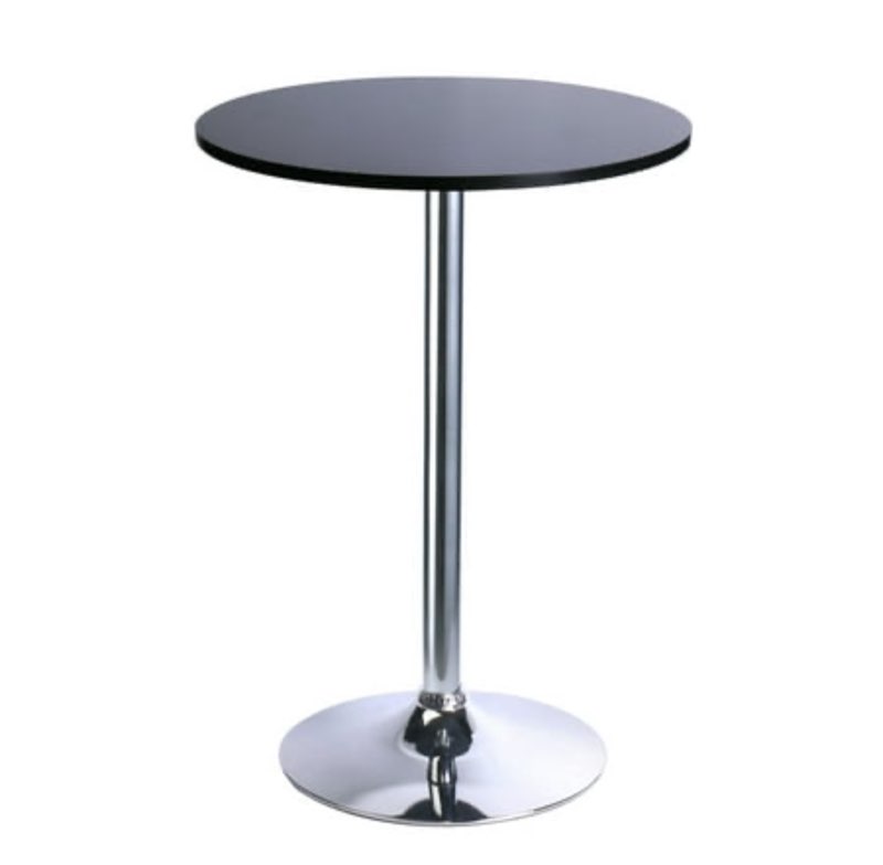 Round Top Not Adjustable(41 INCHES Height) Bar Table,Pub Table With Silver Leg and Base