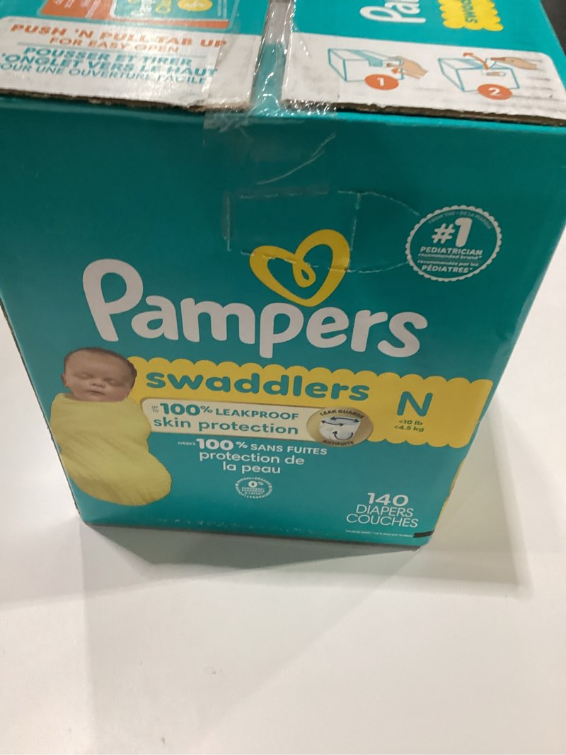 Condition photo showing New/Like New for Pampers Swaddlers Diapers, Size 0 (up to 10 lbs), 140 Count, Absorbent, Keeps Baby Dry and Comfortable, Skin Safe Disposable Baby Diaper (Packaging May Vary) Newborn 140