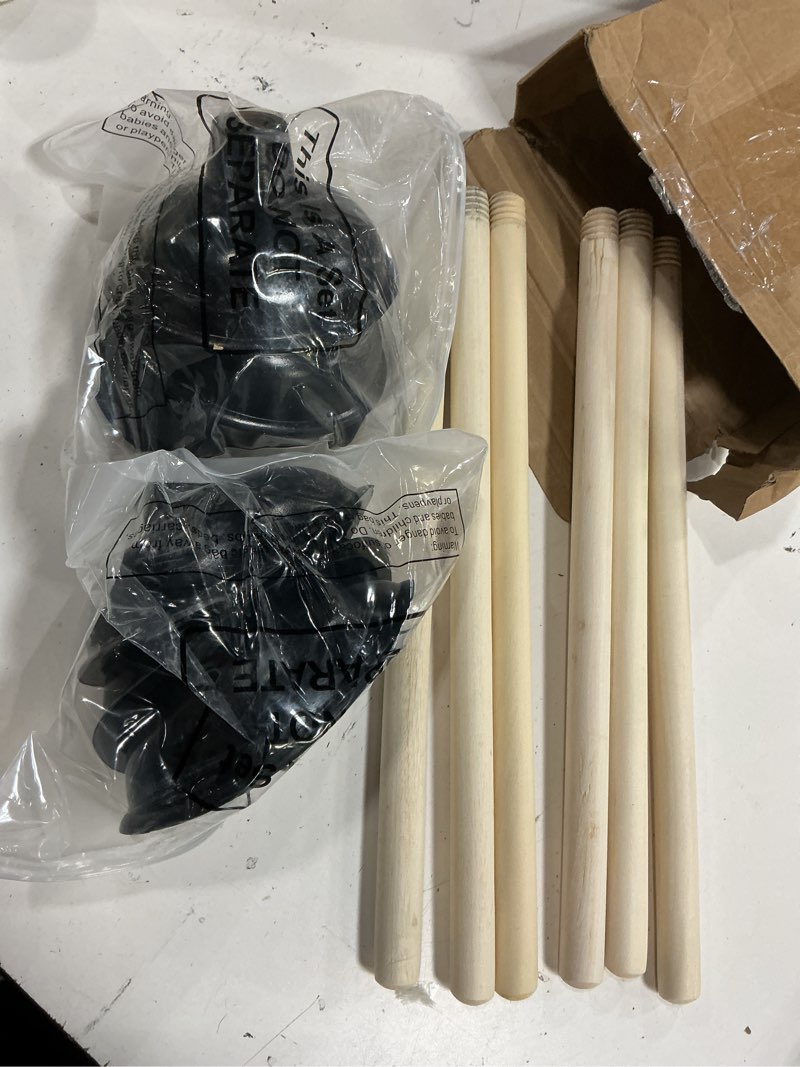 Condition photo showing Good Condition for lallisa toilet plungers with 18 inch long wooden handle force suction cup rubber plunger for bathroom heavy-duty strong sink to fix clogged toilets drains sinks(black,6 pcs) black 6