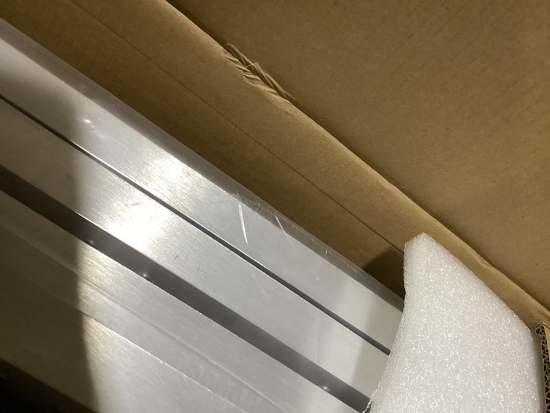 Condition photo showing As Is for vnn portable wheelchair ramp 5ft, seamless non-slip aluminum ramps for wheelchairs for home, handicap wheelchair ramps for home steps, aluminum loading dock plates, black aluminum 5ft (usable height 5-15 inch)