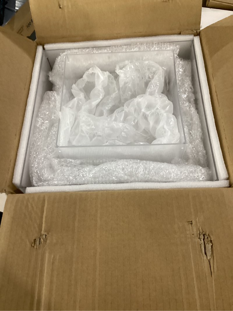 Condition photo showing Good Condition for leinuosen 7 pcs large buffet risers set 6" to 12" acrylic display box catering dessert table riser food display decorative stand with hollow bottom for catering supplies(clear, square) clear 6" to 12" square