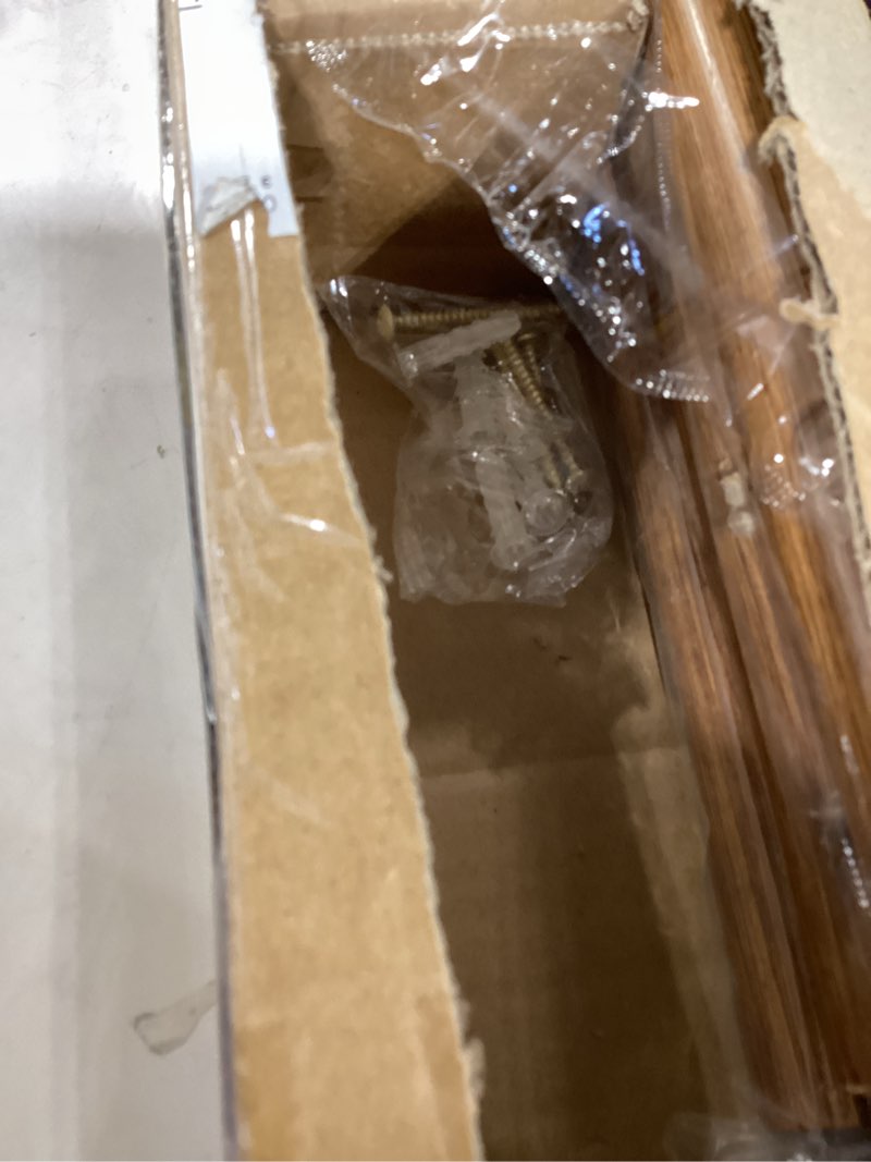 QDWIS Wood Curtain Rods for Windows 28 to 48 Inch, 1'' Adjustable Decorative Drapery Rods with Imita