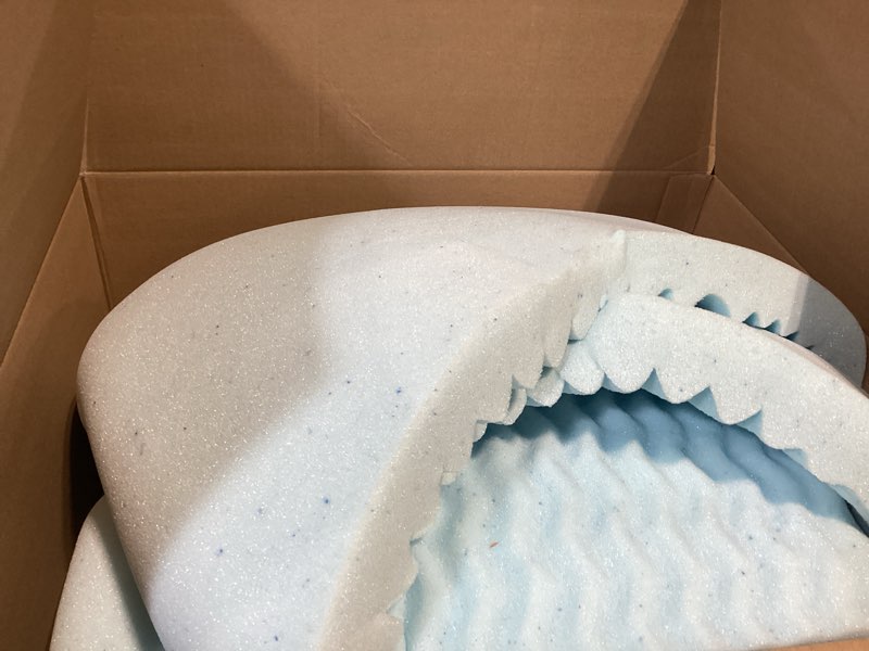 Condition photo showing As Is for lucid 2 inch zoned gel memory foam mattress topper, queen 2 inch queen gel