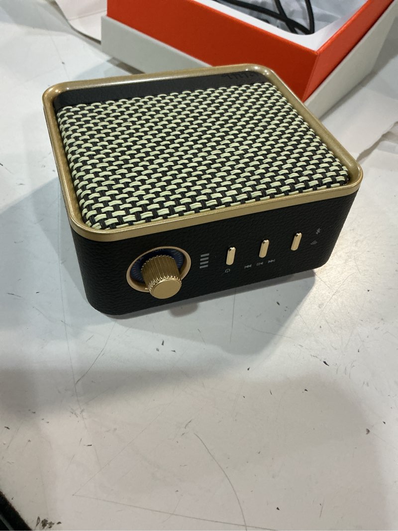 Condition photo showing As Is for onn large wi-fi speaker with 360-degree directional sound, black