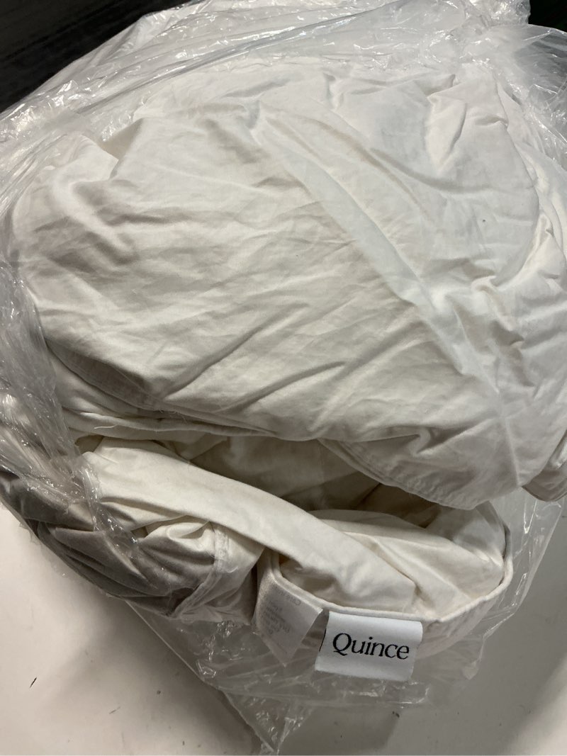 Condition photo showing As Is for premium down comforter, twin, down