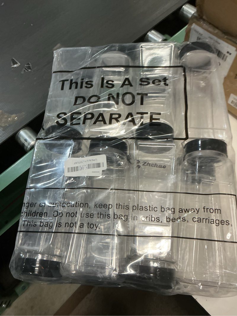Condition photo showing Good Condition for zhehao 16 pack 32 oz plastic spice jars with black cap plastic bottle containers with shaker lids large reusable seasoning shaker empty powder storage container for storing salt herbs cabinet kitchen
