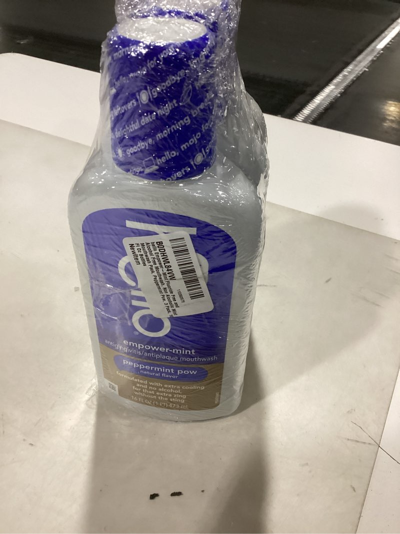 Condition photo showing New/Like New for Hello Empower-Mint Fluoride Free and Alcohol Free Mouthwash, Non Alcoholic Mint Mouthwash Pack, Peppermint Pow, 3 Pack, 16 Fl Oz Bottles Peppermint Pow 16 Fl Oz (Pack of 3)
