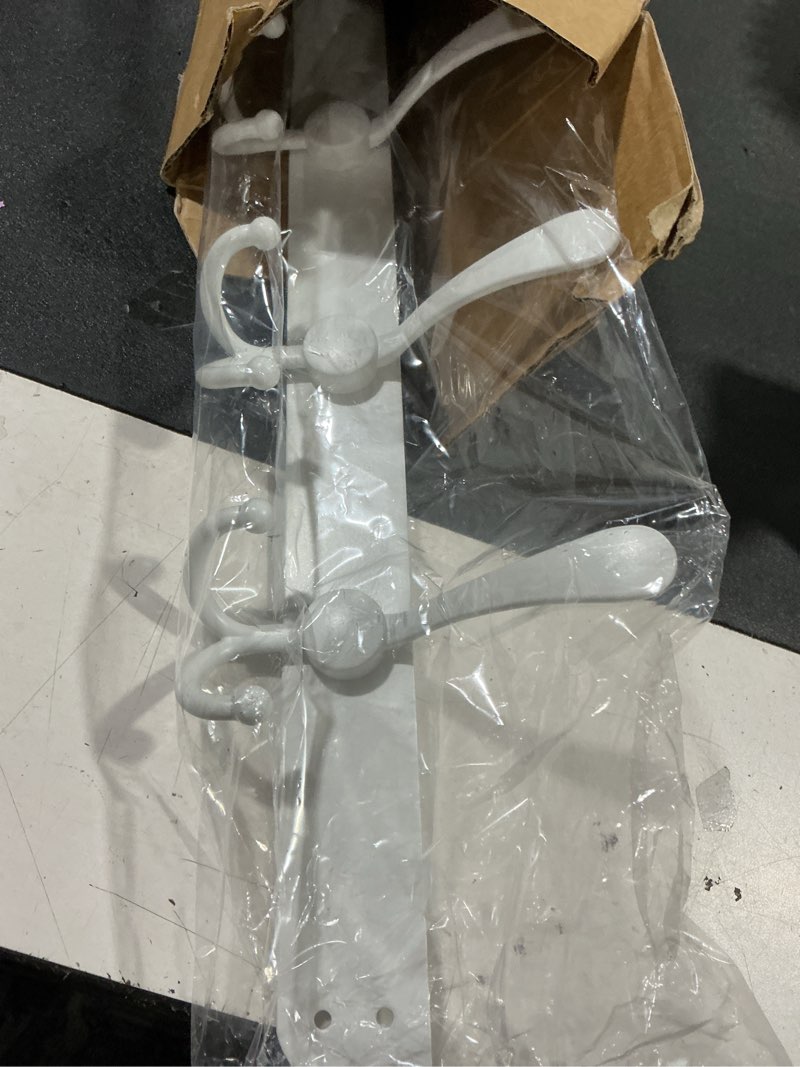 Condition photo showing Good Condition for webi over the door hooks door hanger hook rack with 5 tri hooks for hanging,over the door towel rack towel hanger door coat hanger over door coat rack behind back of bathroom,white