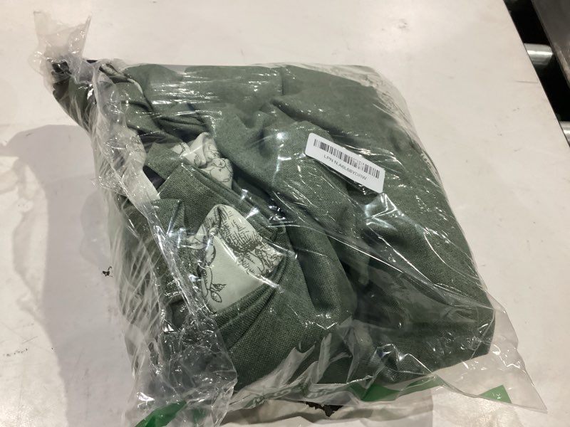 Condition photo showing Good Condition for jinchan Faux Linen Blackout Curtains 84 Inch Length for Bedroom Color Block Curtain Thermal Insulated Room Darkening Window Curtains and Printed Flower Drapes, 2 Panels Sage Green 50"W x 84"L (Pack of 2) *Color Block Sage Green
