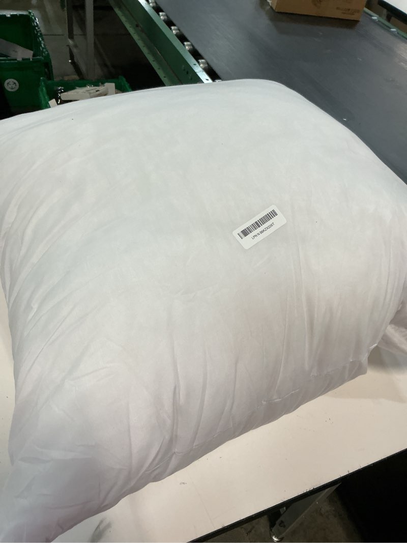 Condition photo showing As Is for miulee 30x30 down alternative pillow insert euro decorative throw pillow 30 x 30 inch body bed sleeping ultra soft fluffy form for sofa couch bed 1 30x30 inch