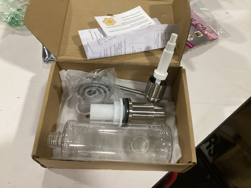 Condition photo showing New/Like New for ekrte sink soap dispensers,brass commercial kitchen soap dispenser liquid lotion dish dispenser built in soap dispenser brushed nickel bathroom soap dispensers pump, refill from the top brushed nickel 17 oz pet bottle upgrade