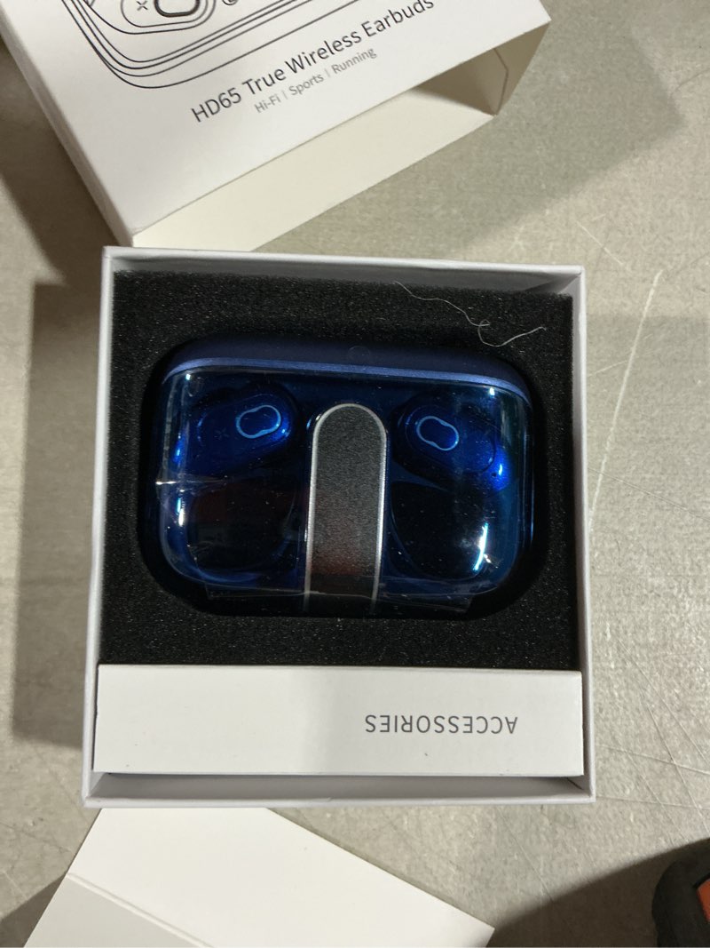 Condition photo showing As Is for wireless earbuds 75hrs bluetooth 5.4 headphone sport, 2025 bluetooth earbuds stereo deep bass over ear bud with earhooks, enc noise cancelling mic, ipx7 waterproof earphone, royal blue