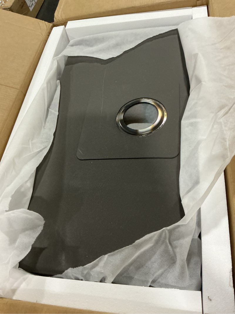 Condition photo showing Good Condition for 32 inch drop in kitchen sink, stainless steel single bowl undermount kitchen sinks, large single bowl farmhouse workstation sinks, brushed nickel (black, 3219) black 32*19in