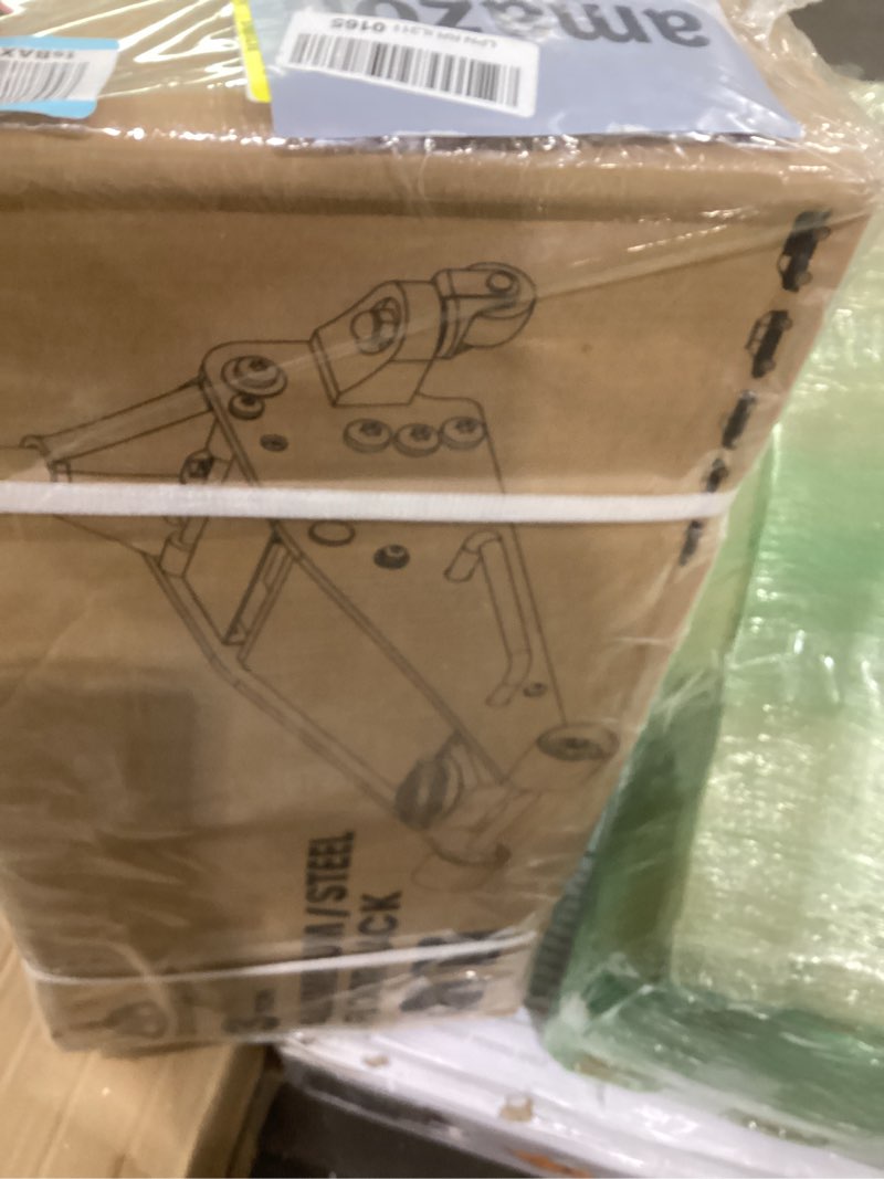 Condition photo showing As Is for 3 Ton Low Profile, Aluminum and Steel Racing Floor Jack with Dual Pistons Quick Lift Pump for Sport Utility Vehicle, Lifting Range 3-15/16" min to 18-5/16" max, Net Weight 58.5 lb, Red 3 Ton Aluminum Red