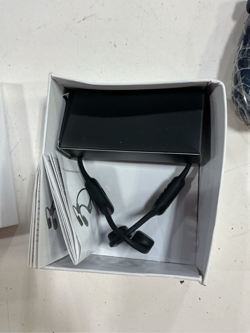 Condition photo showing As Is for samvek swimming headphones, bone conduction headphones, 5.4 bluetooth wireless open earphones sports,ip68 waterproof headphone built-in 32gb mp3 player,swimming headphone underwater for running-black
