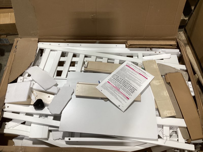 Condition photo showing As Is for Graco Solano 4-in-1 Convertible Crib with Drawer Combo (White) – GREENGUARD Gold Certified, Includes Full-Size Nursery Storage Drawer, Converts to Toddler Bed and Full-Size Bed White Crib with drawer