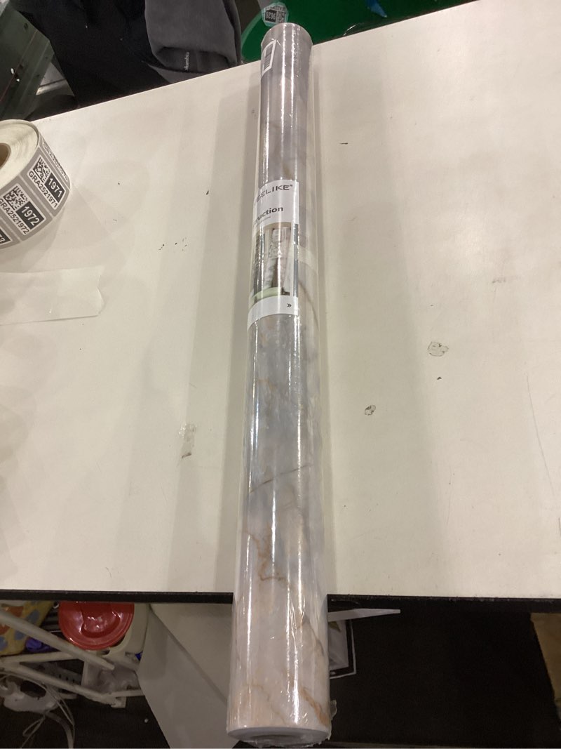 Condition photo showing New/Like New for VEELIKE Extra Wide 32''x354'' Glossy Blue Gold Marble Contact Paper for Countertops Waterproof Blue Marble Wallpaper Peel and Stick Counter Top Stick Paper for Kitchen Bathroom Furniture Table Walls 32" x 354"