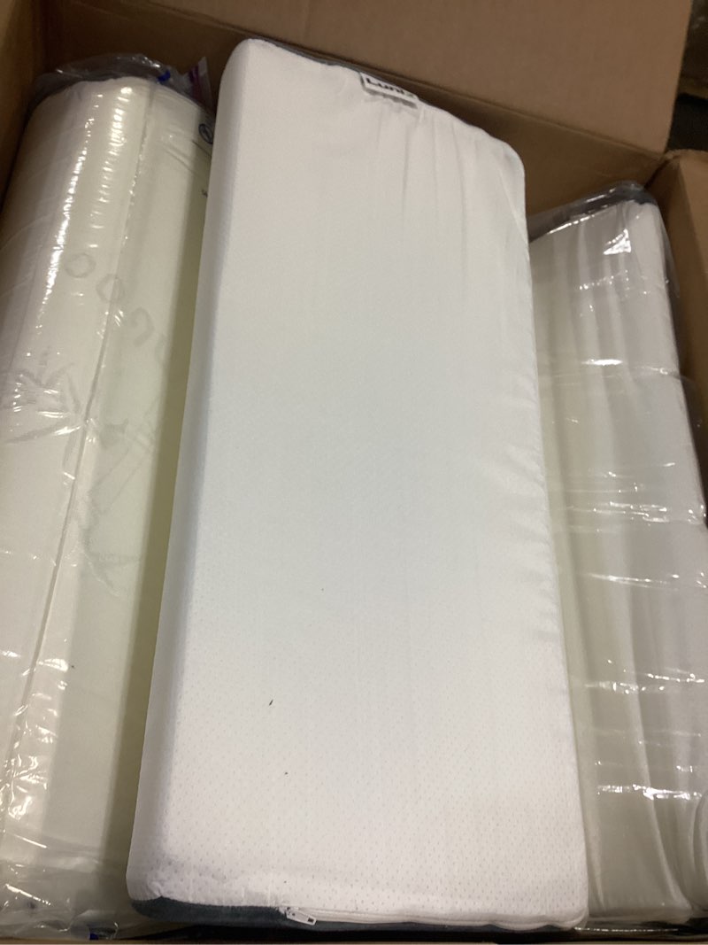 Condition photo showing Good Condition for Lunix 4pcs Orthopedic Bed Wedge Pillow Set, Post Surgery Memory Foam for Back, Knee, Leg Pain Relief, Sitting Pillow for Sleeping, Acid Reflux, GERD, with Hot Cold Pack, Navy White Navy